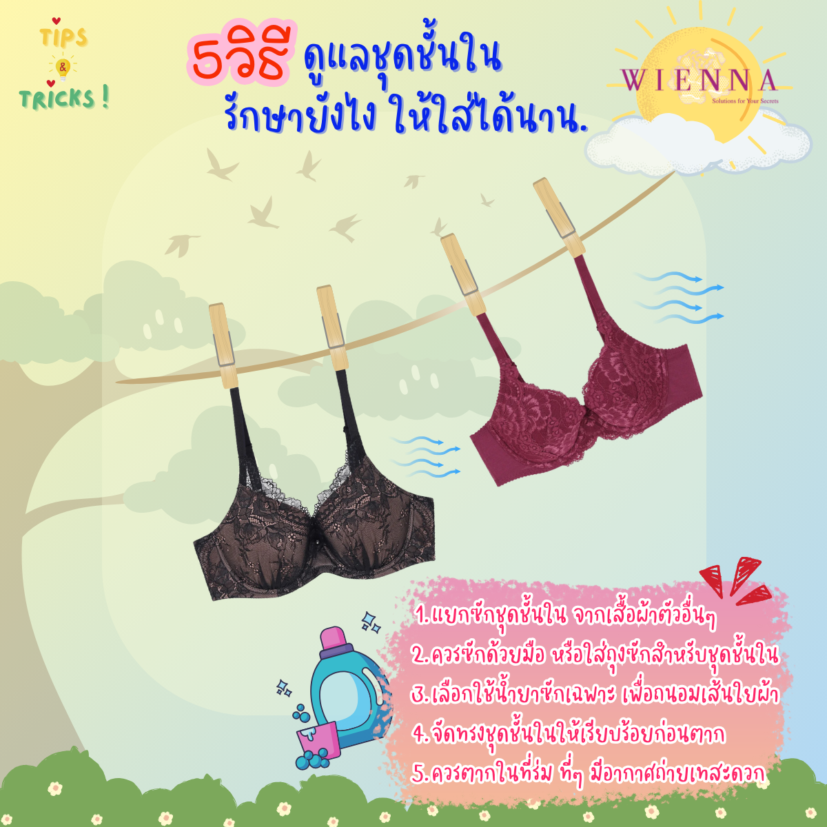 5 วิธี ดูแลชุดชั้นใน Wiennashop