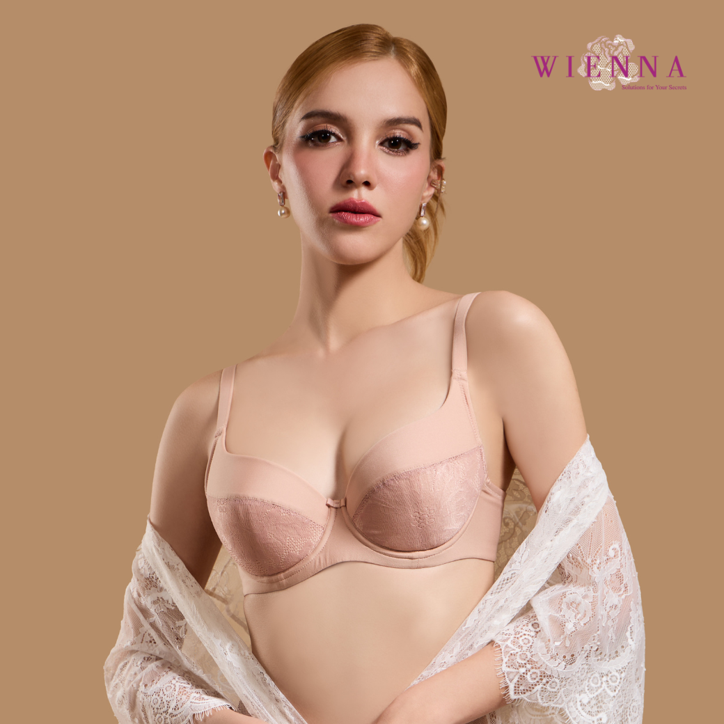 New Bra Limited S-Fit เสื้อชั้นใน 4/5 Cup เสริมโครง เต้าปั๊มซิมเลส Push Up(DB91407) ราคาปกติ 890.-