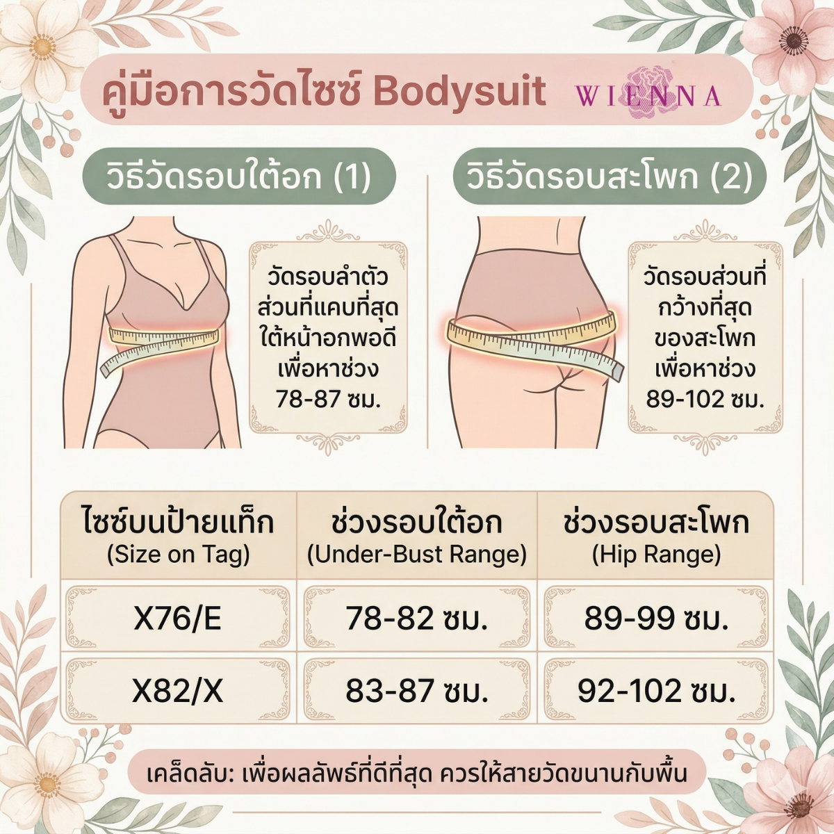 WIENNA SHAPEWEAR บอดี้สูท 4/5 คัพ เสริมโครงอ่อน (DA23056)