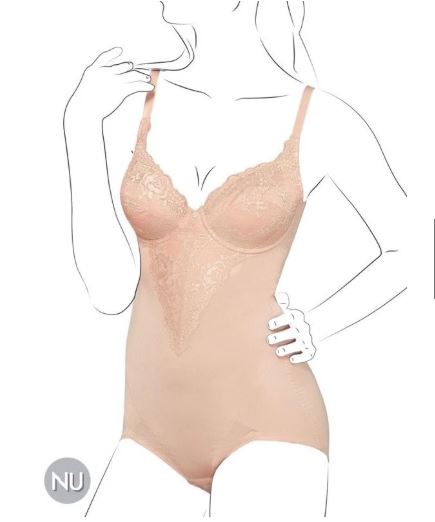 WIENNA SHAPEWEAR บอดี้สูท 4/5 คัพ เสริมโครงอ่อน (DA23056)