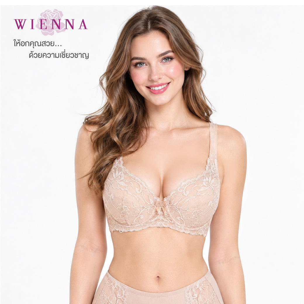 WIENNA เสื้อชั้นใน (ABCD85-90) 4/5 CUP เสริมโครง เต้าเสริมบาง (DB21413) Wiennashop