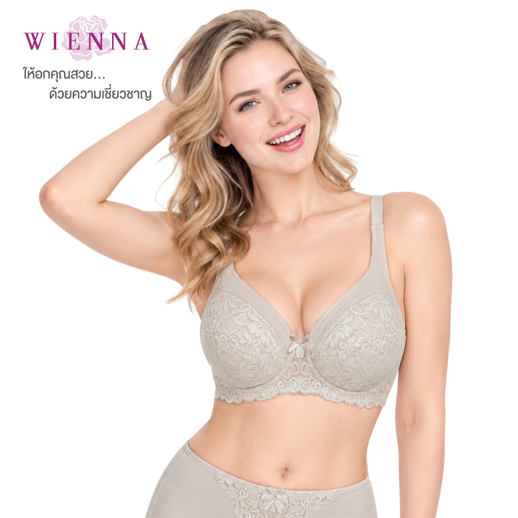 WIENNA เสื้อชั้นใน (BCDE85-95) Full Cup เสริมโครง เต้าซับบาง (DB23558) Wiennashop