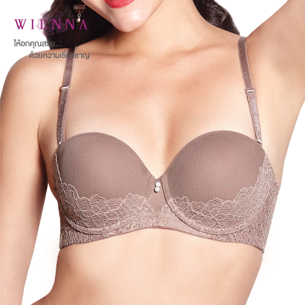 CLEARANCE SALE WIENNA (BC70,DE70-75) เสื้อชั้นใน 1/2 Cup โมลบาง ถอดสายบ่า (DB31210) Wiennashop
