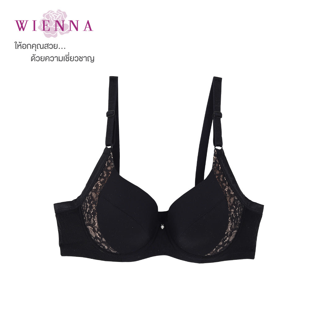 Clearance Sale WIENNA (BCDE70) เสื้อชั้นใน 4/5 คัพมีโครง เสริมบาง (DB51416)