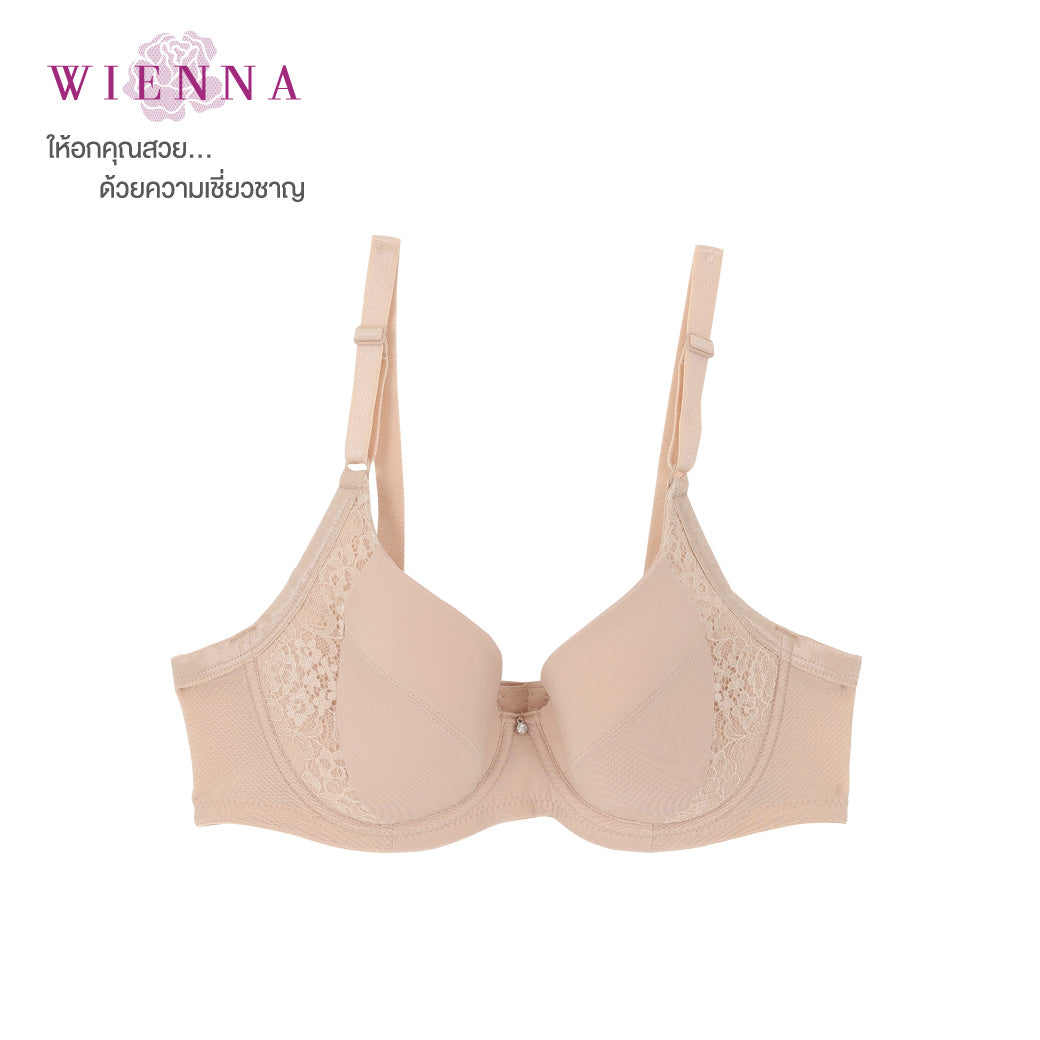 Clearance Sale WIENNA (BCDE70) เสื้อชั้นใน 4/5 คัพมีโครง เสริมบาง (DB51416)