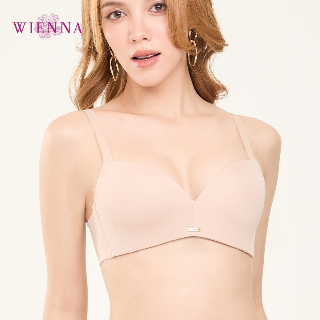 TRIPLE WIRELESS เสื้อชั้นใน 3/4 cup ไร้โครง เต้าโมล Push Up (DB26901) ราคาปกติ 1,090.-