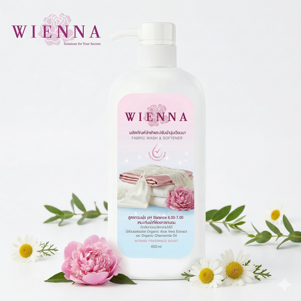 WIENNA FABRIC WASH & SOFTENER ผลิตภัณฑ์ซักผ้าผสมปรับผ้านุ่ม 2in1 (DC11303) Wiennashop