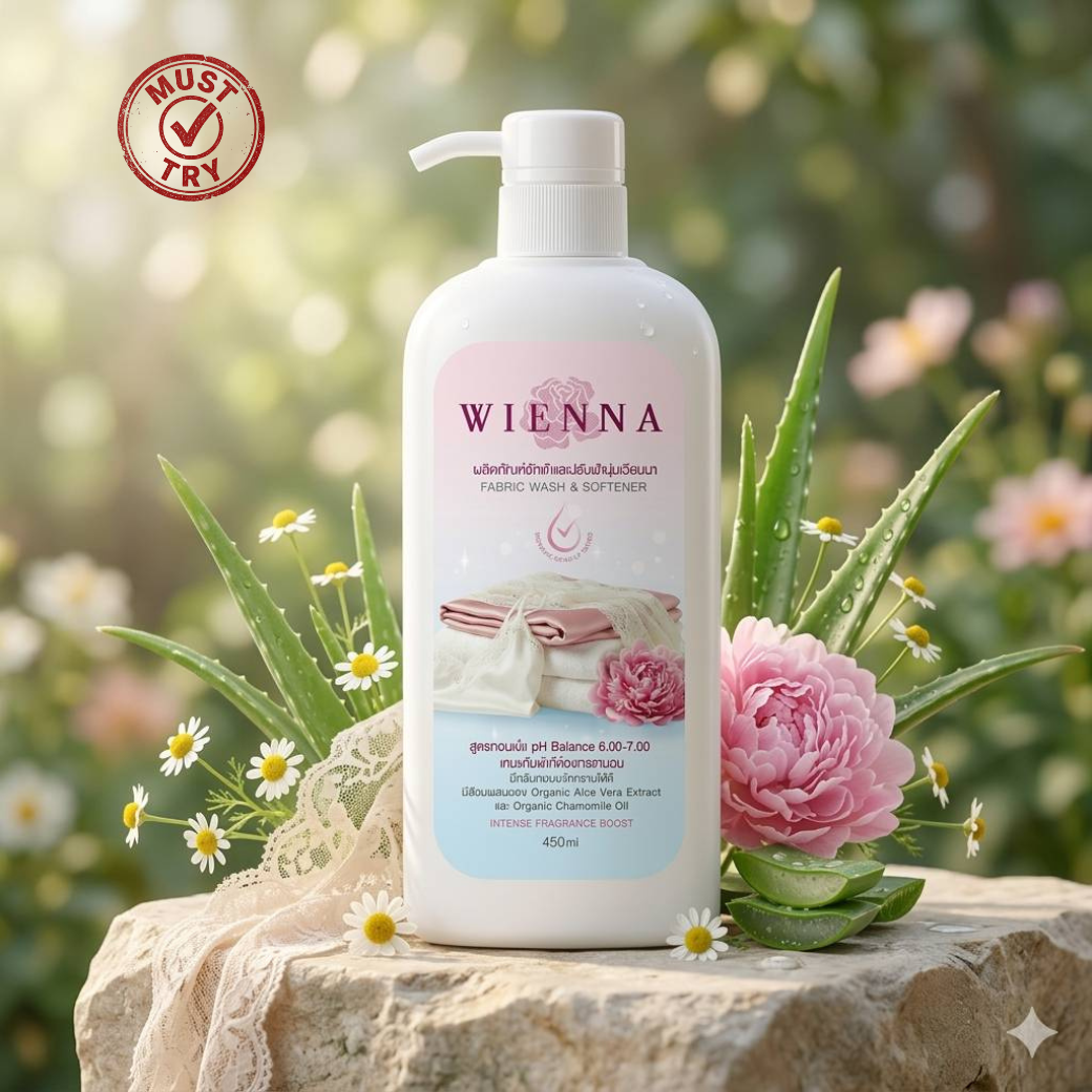 WIENNA FABRIC WASH &amp; SOFTENER ผลิตภัณฑ์ซักผ้าผสมปรับผ้านุ่ม 2in1 (DC11303) ราคา 210.-