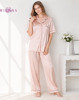 MUST TRY: SLEEPWEAR ชุดนอน PAJAMAS DN50275 ผ้าซาติน