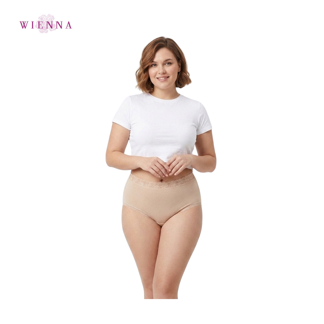 WIENNA PANTIES SPANDEX กางเกงชั้นใน แบบเต็มตัว ขอบลูกไม้ (DU84028) Wiennashop