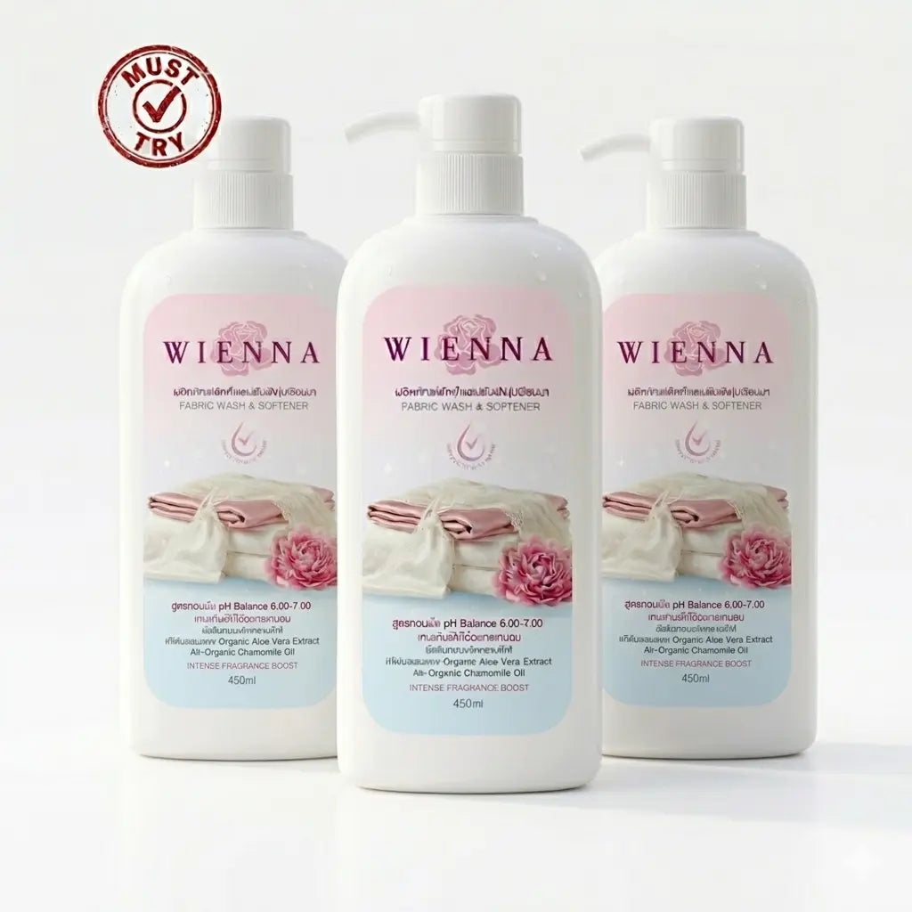 MUST TRY: FABRIC WASH & SOFTENER ผลิตภัณฑ์ซักผ้าผสมปรับผ้านุ่ม 2in1 (DC11303x3) PACK 3 ขวด ราคา 630.- Wiennashop