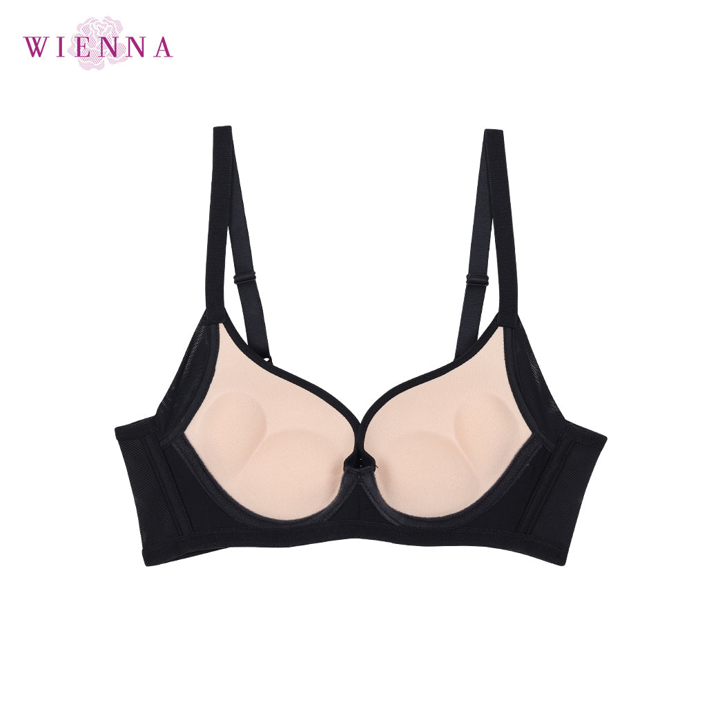 WIENNA เสื้อชั้นใน (A70-80,B75-80,C75) 3/4 Cup เสริมโครง เต้าโมล Super Push-Plus (DB12800) Wiennashop