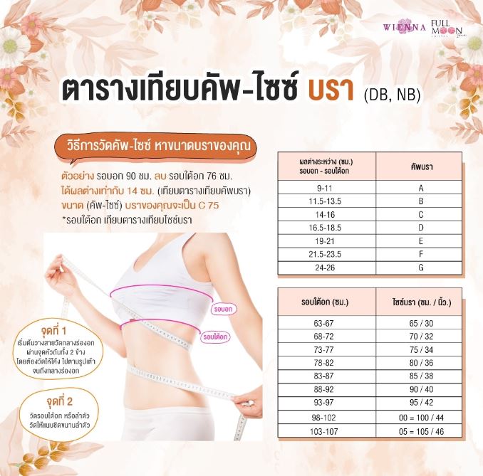 WIENNA Fullmoon (BigCup) เสื้อชั้นใน 4/5 Cup เสริมโครง เต้าซับบาง (NB44401) Wiennashop